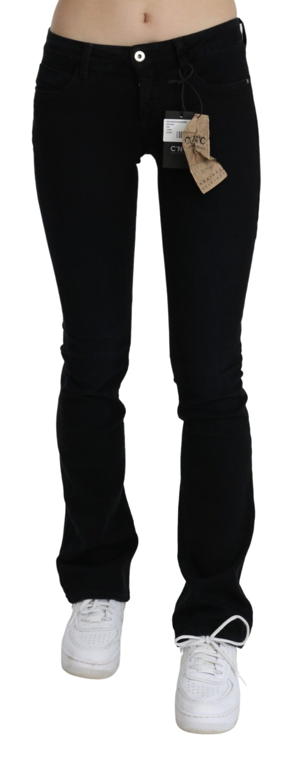 Costume National Black Low Waist Skinny Denim Cotton Women's Jeans
