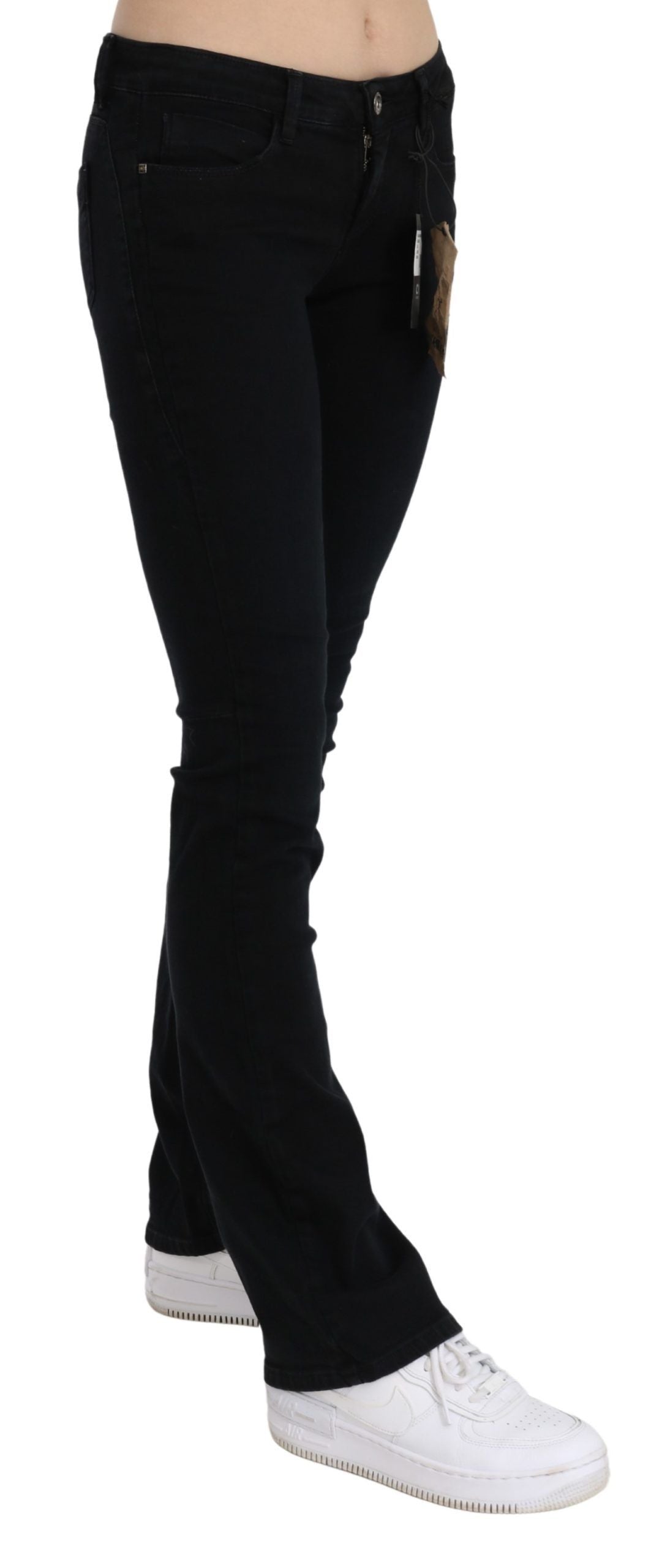 Costume National Black Low Waist Skinny Denim Cotton Women's Jeans