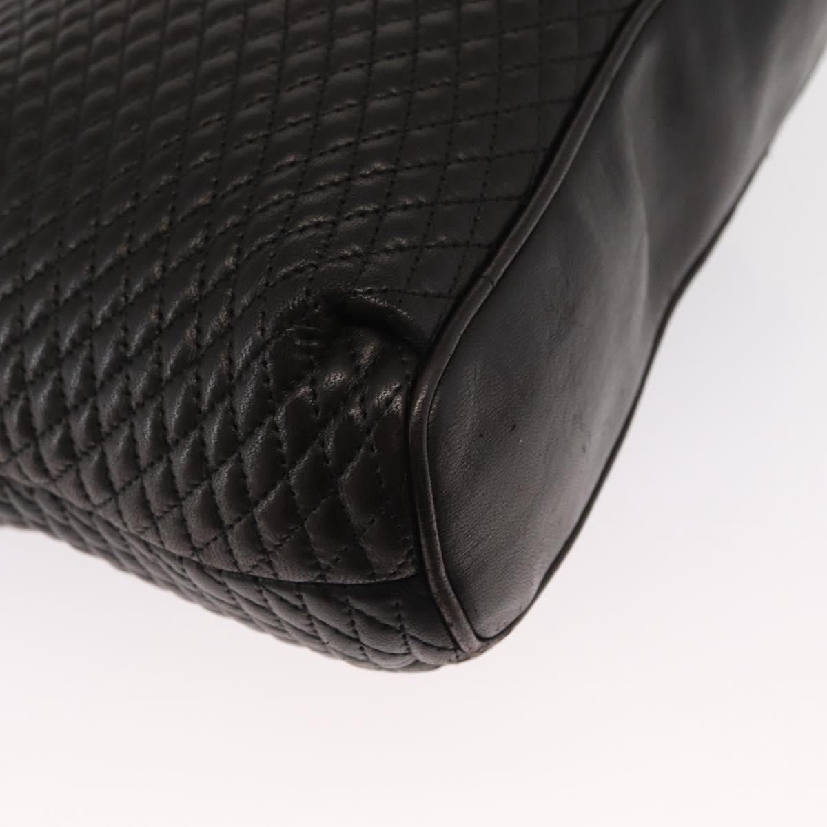 Bally Vintage Chain Quilted Leather Black Leather Shoulder Bag Bag (Pre-Owned)