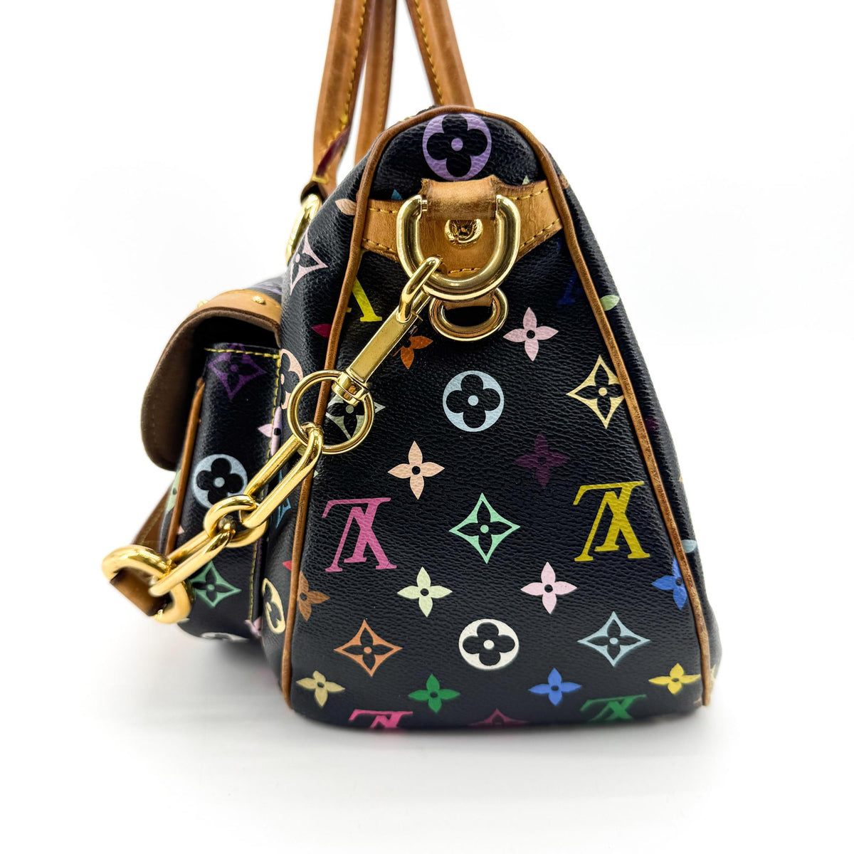Louis Vuitton Rita Monogram Multicolor Black Canvas Handbag (Pre-Owned)