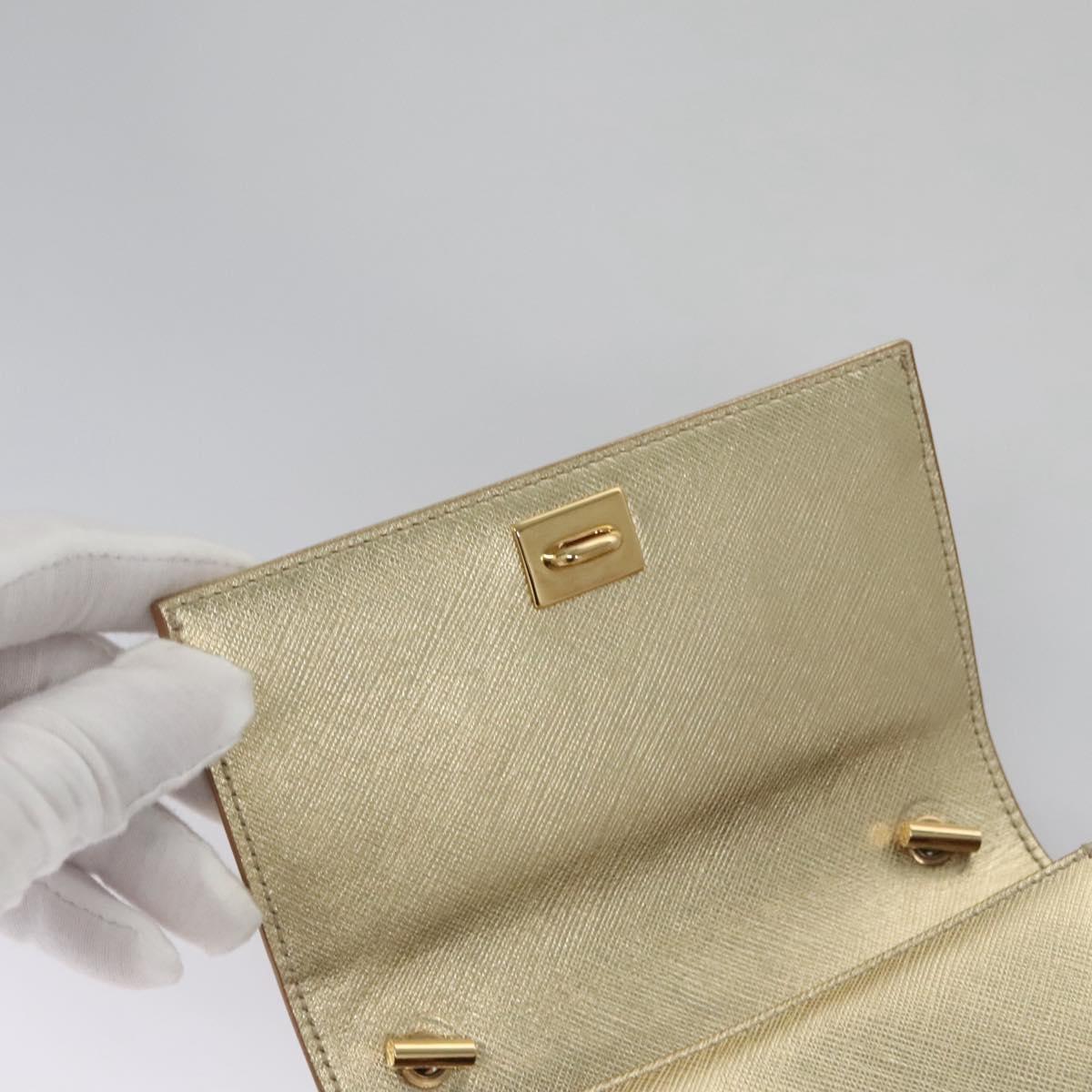 Salvatore Ferragamo Vara Gold Leather Shoulder Bag (Pre-Owned)