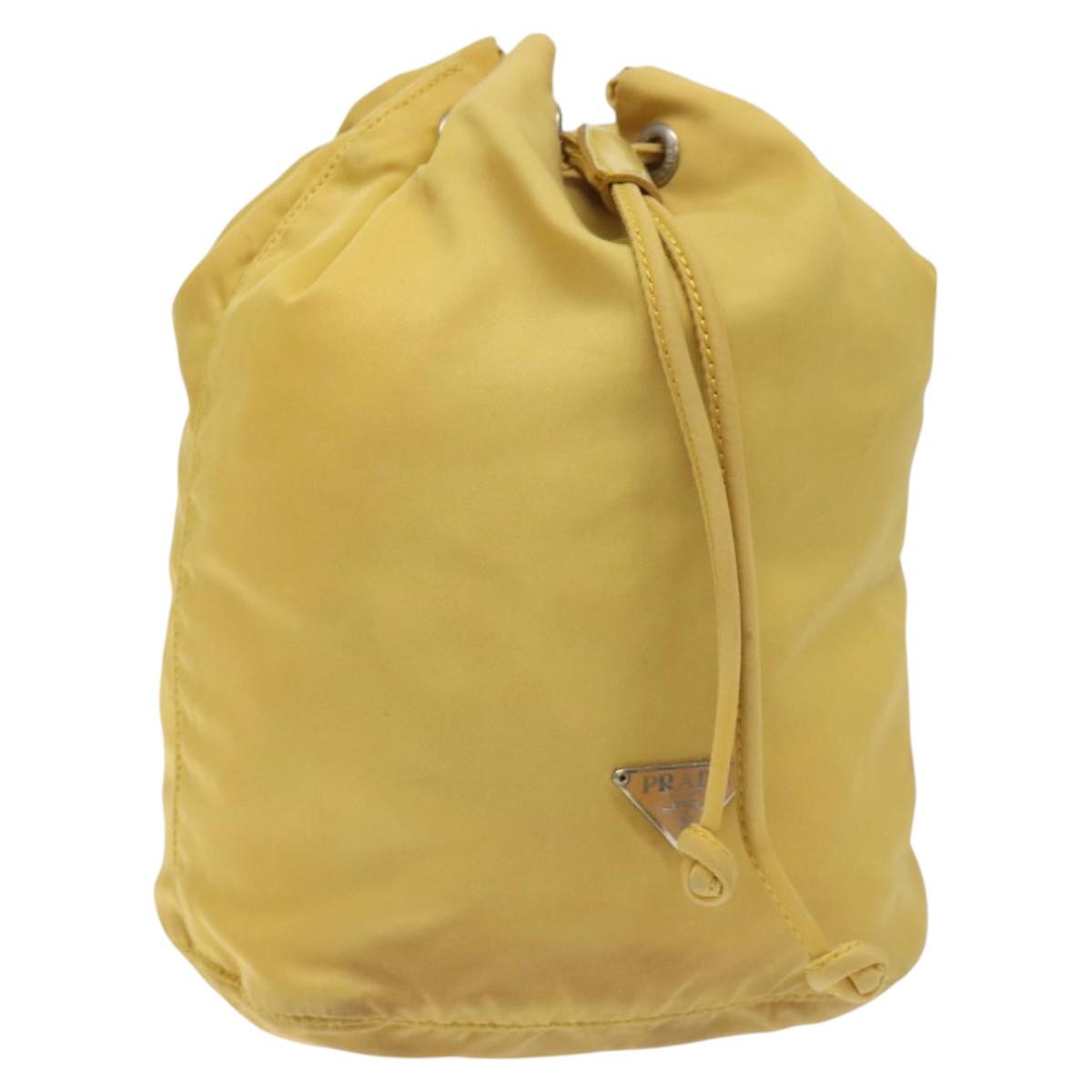 Prada Tessuto Yellow Synthetic Clutch Bag (Pre-Owned)