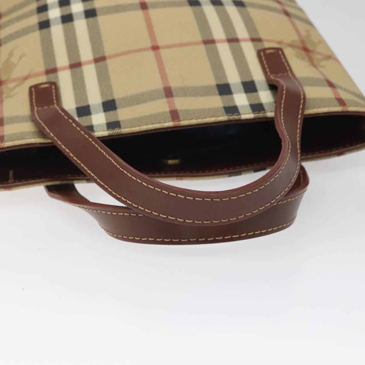 Burberry Haymarket Beige Canvas Handbag (Pre-Owned)