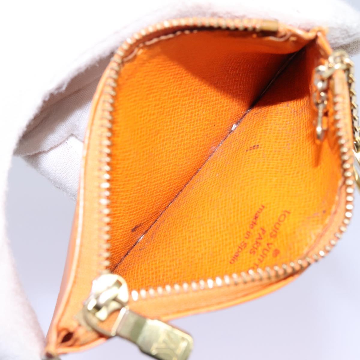 Louis Vuitton Pochette Clés Orange Leather Wallet (Pre-Owned)
