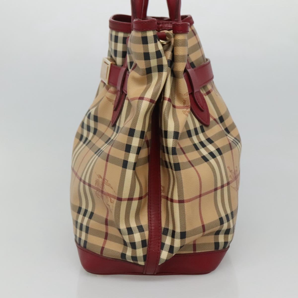 Burberry Haymarket Beige Canvas Handbag (Pre-Owned)