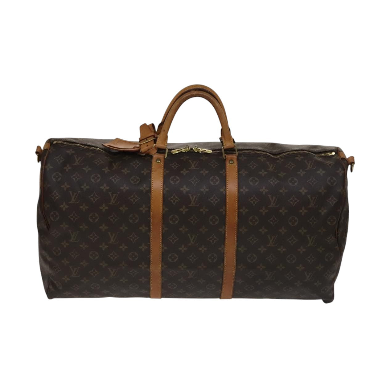 Louis Vuitton Keepall Bandoulière 60 Brown Canvas Travel Bag (Pre-Owned)