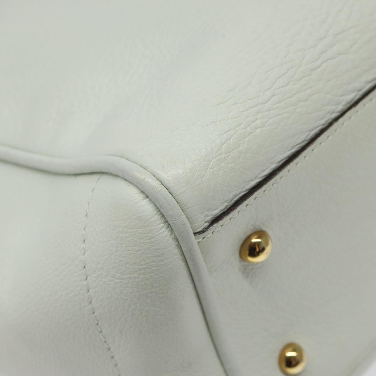 Loewe T Shopper White Leather Tote Bag (Pre-Owned)