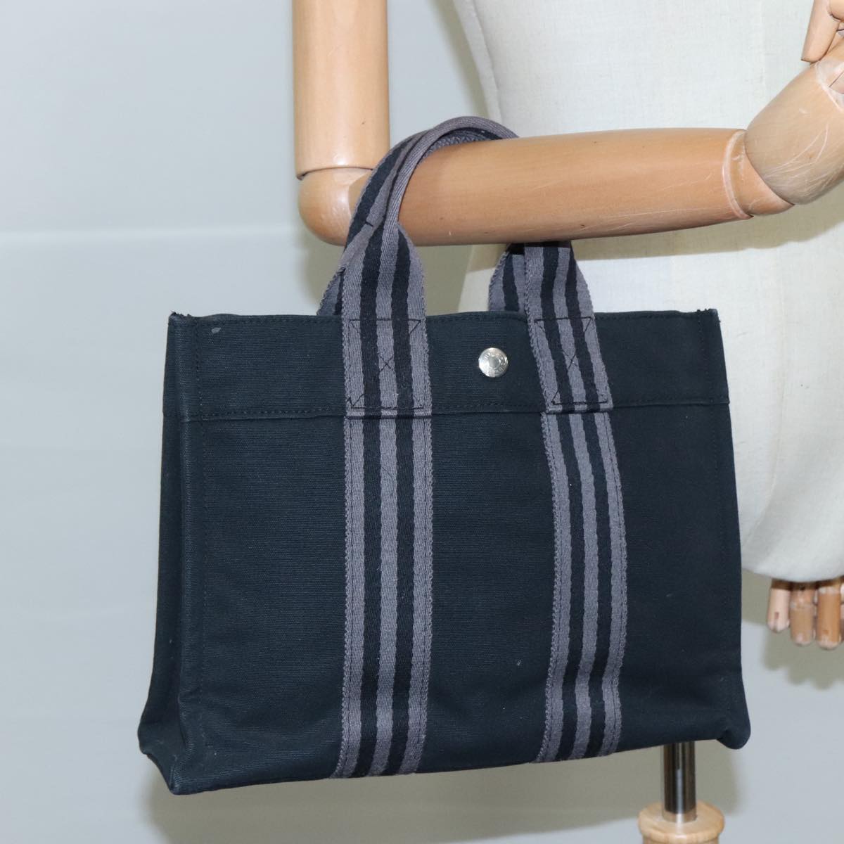 Hermès Fourre Tout Black Canvas Tote Bag (Pre-Owned)