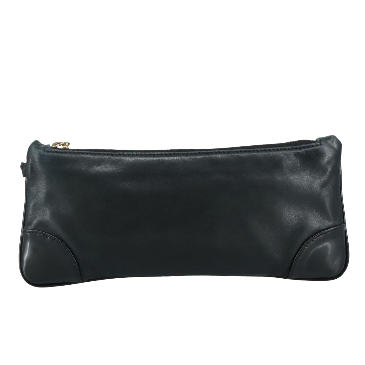 Chanel Camélia Black Leather Clutch Bag (Pre-Owned)