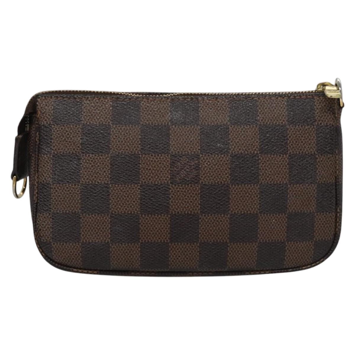 Louis Vuitton Mini Pochette Accessoires Brown Canvas Clutch Bag (Pre-Owned)