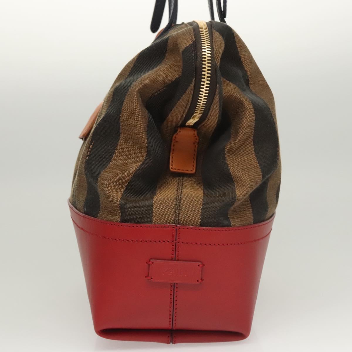Fendi Pequin Brown Canvas Handbag (Pre-Owned)