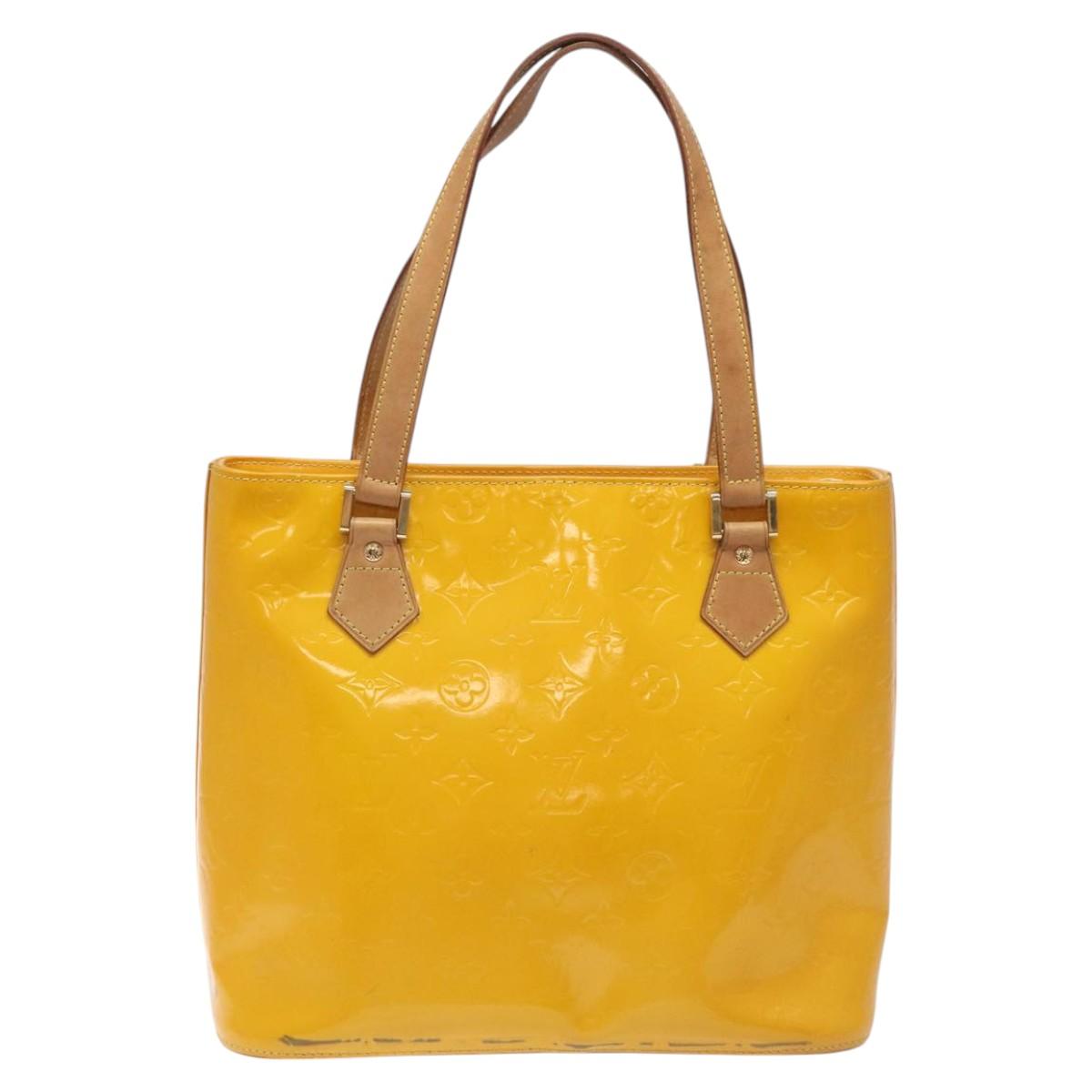 Louis Vuitton Houston Yellow Patent Leather Handbag (Pre-Owned)