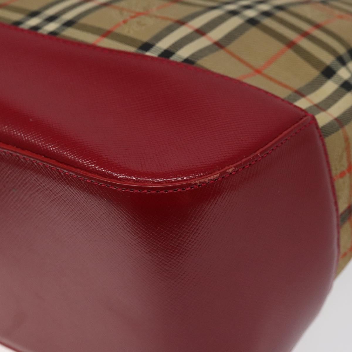 Burberry Nova Check Beige Canvas Handbag (Pre-Owned)