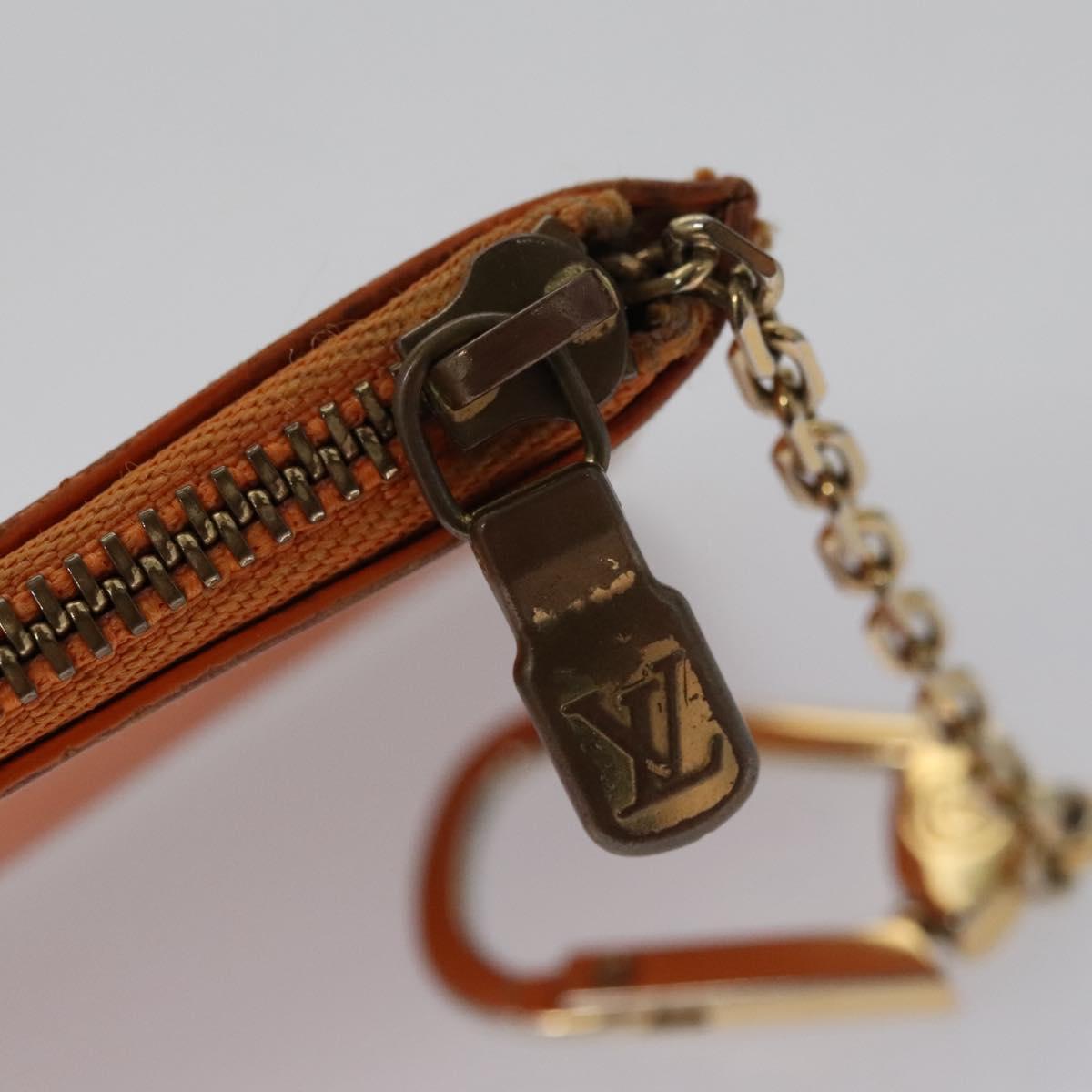Louis Vuitton Pochette Clés Orange Leather Wallet (Pre-Owned)