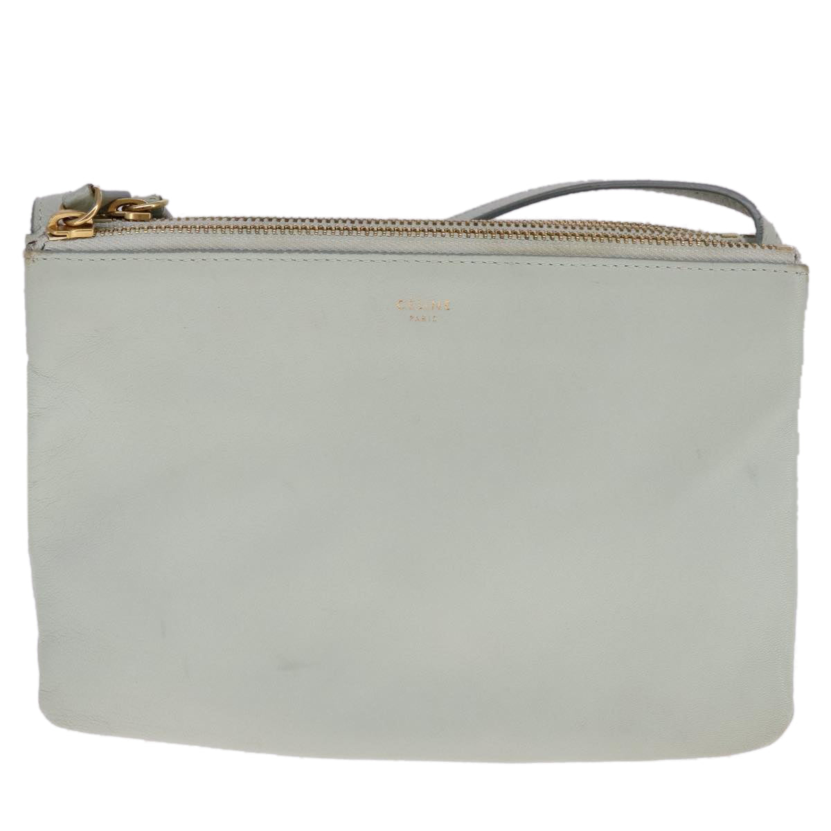 Céline Trio Green Leather Shoulder Bag (Pre-Owned)