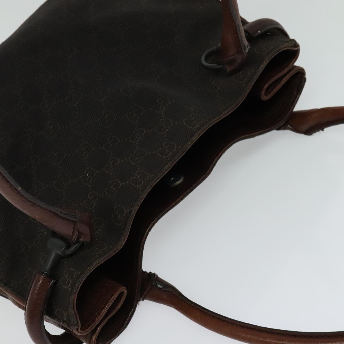 Gucci Horsebit Brown Canvas Tote Bag (Pre-Owned)