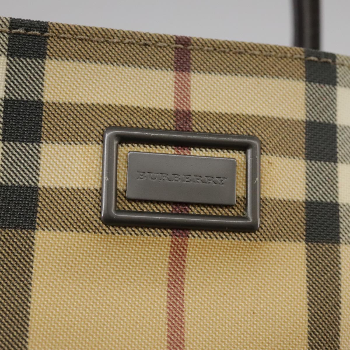 Burberry Nova Check Beige Canvas Handbag (Pre-Owned)
