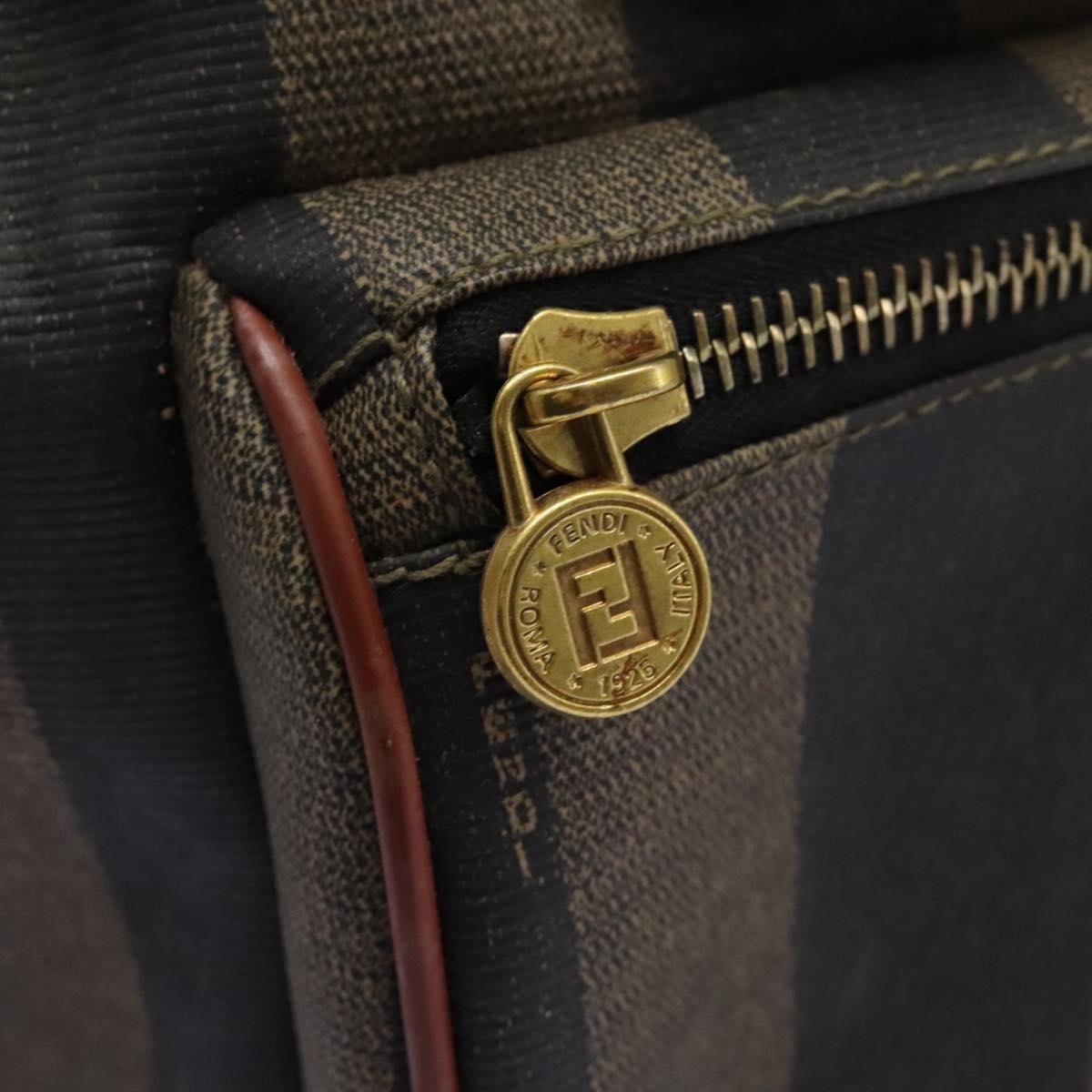 Fendi Pequin Brown Canvas Backpack Bag (Pre-Owned)