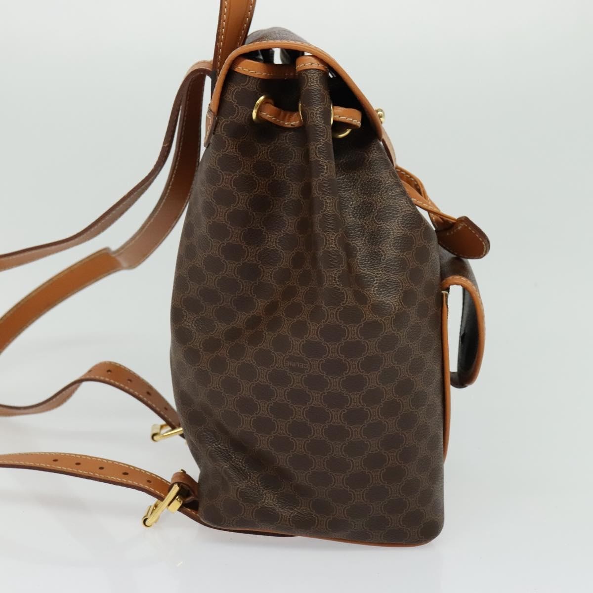 Celine Vintage Macadam Canvas And Leather Brown Pvc Backpack Bag (Pre-Owned)
