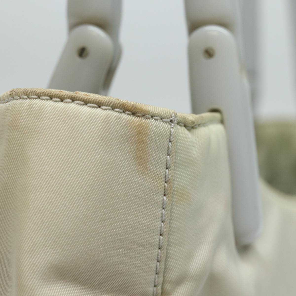 Prada Tessuto Ecru Synthetic Shoulder Bag (Pre-Owned)