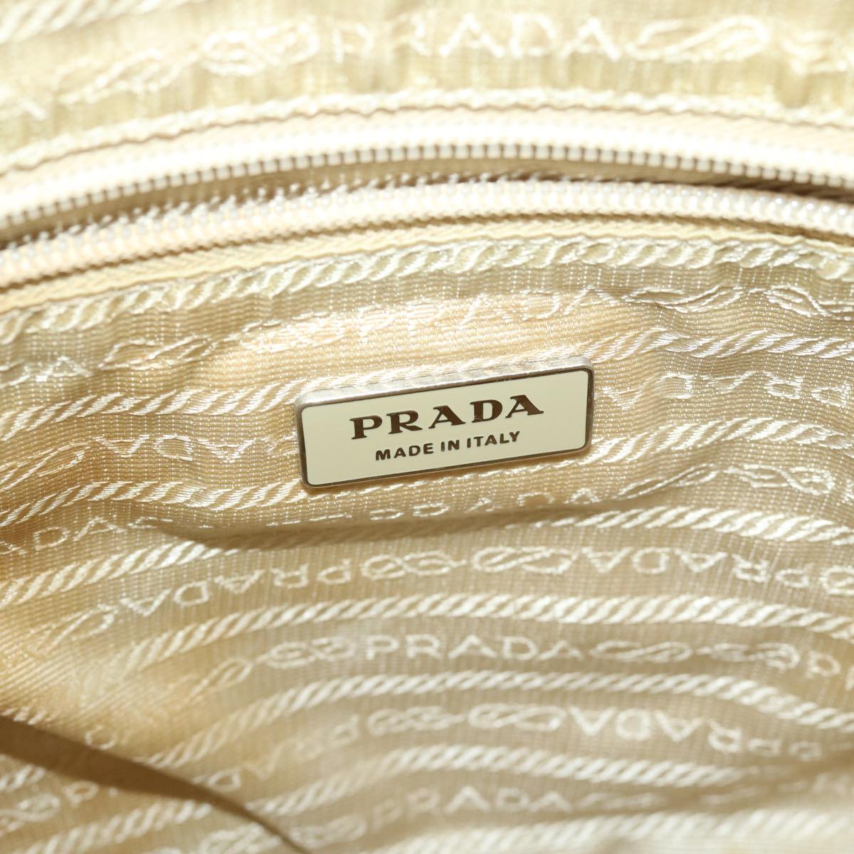 Prada Tessuto Beige Synthetic Shoulder Bag (Pre-Owned)