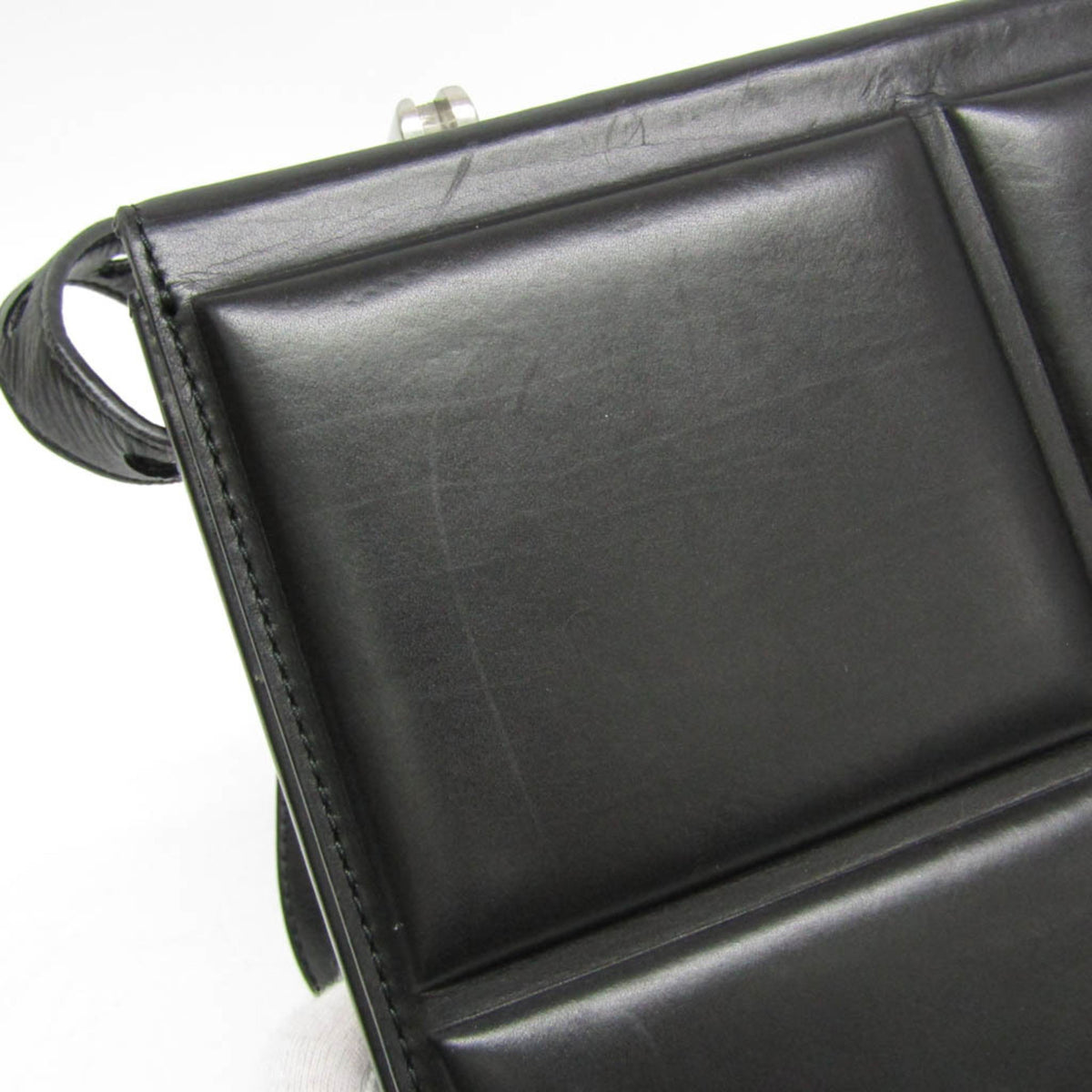 Bottega Veneta Trunk Top Handle Messenger Padded Leather Black Leather Handbag (Pre-Owned)