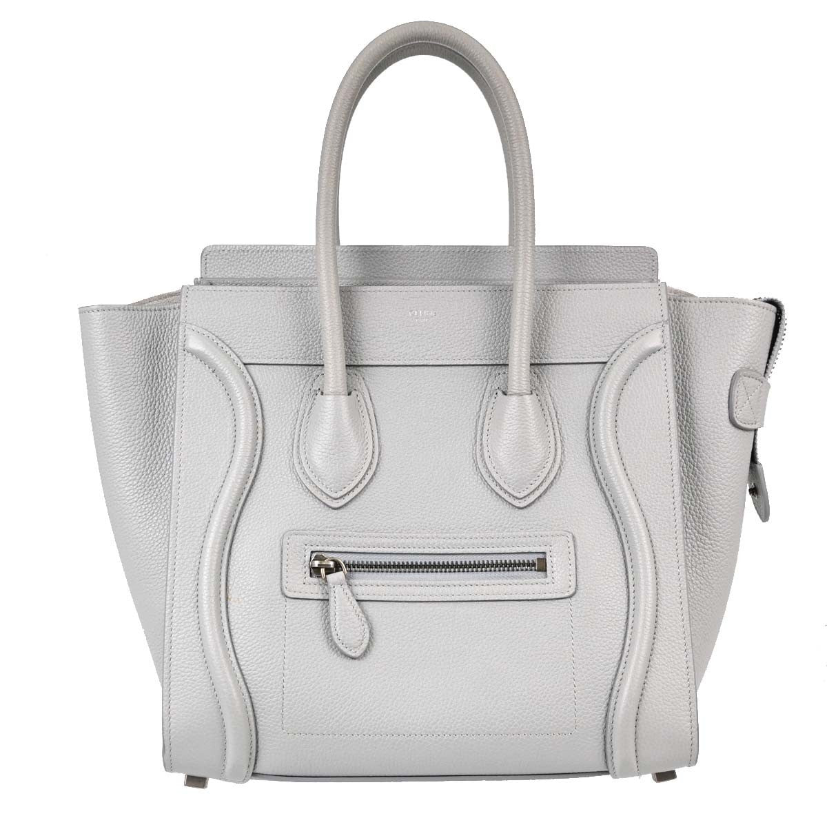 Celine Luggage Grainy Leather Gray Leather Handbag (Pre-Owned)