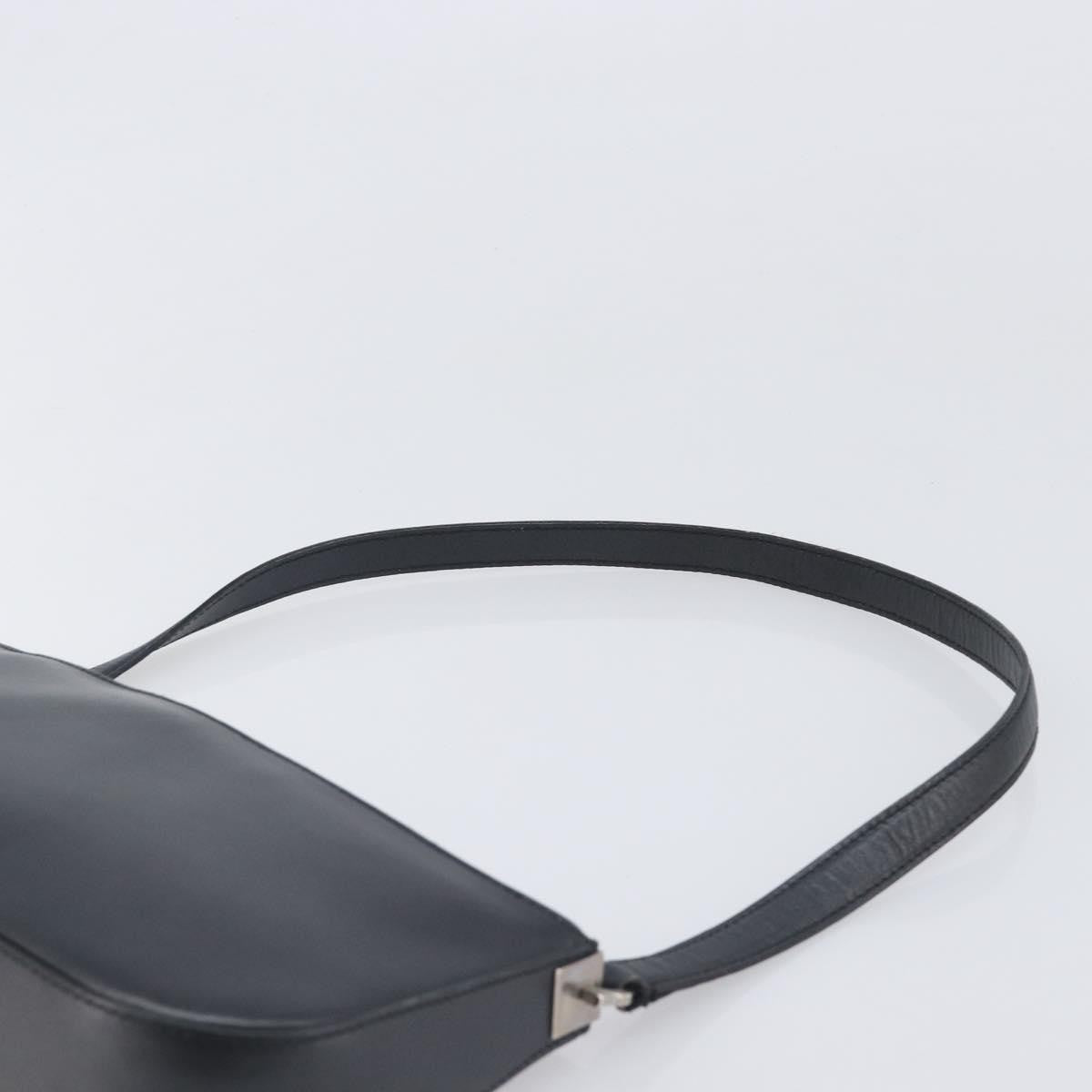 Salvatore Ferragamo Gancini Leather Black Leather Shoulder Bag Bag (Pre-Owned)