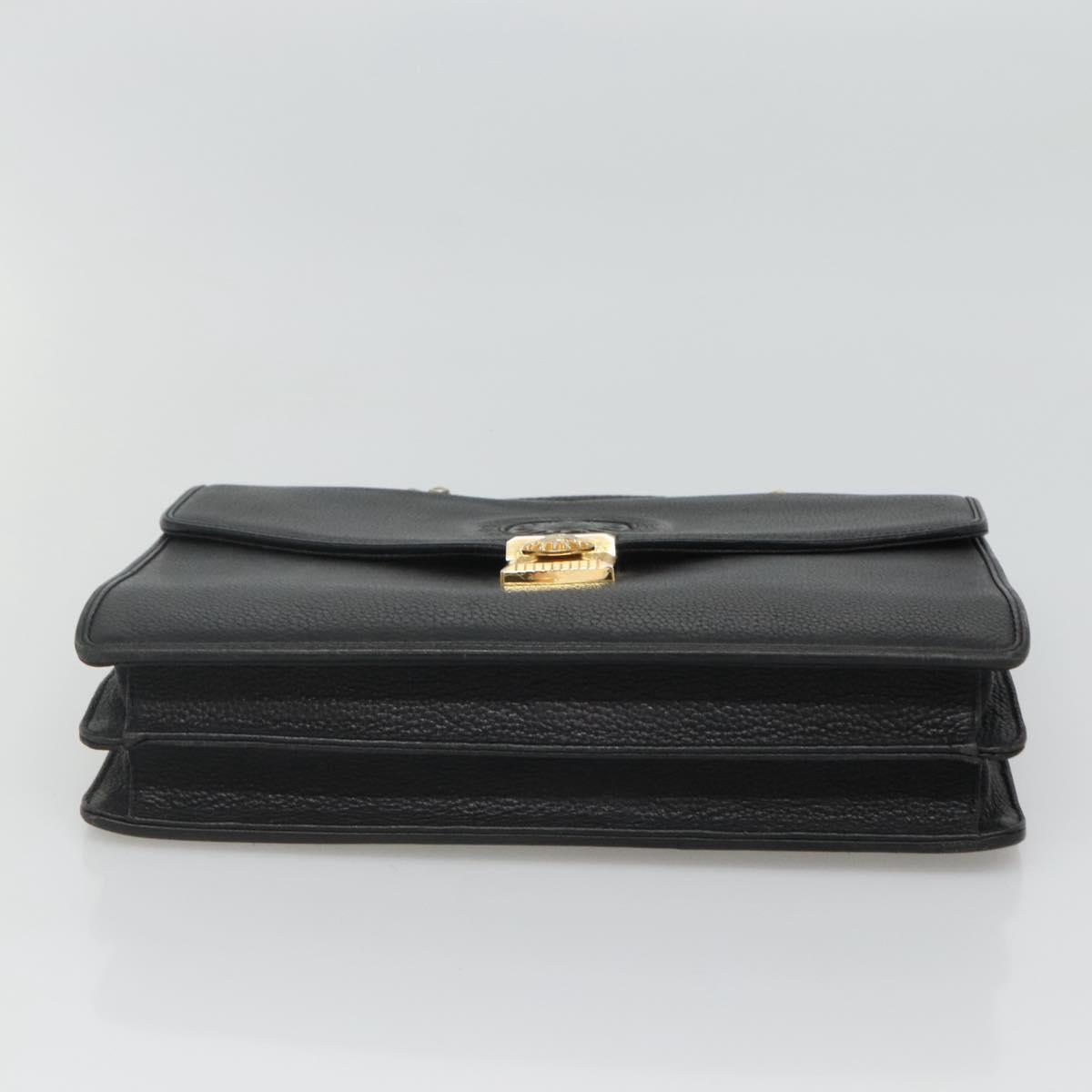 Versace Medusa Black Leather Briefcase Bag (Pre-Owned)