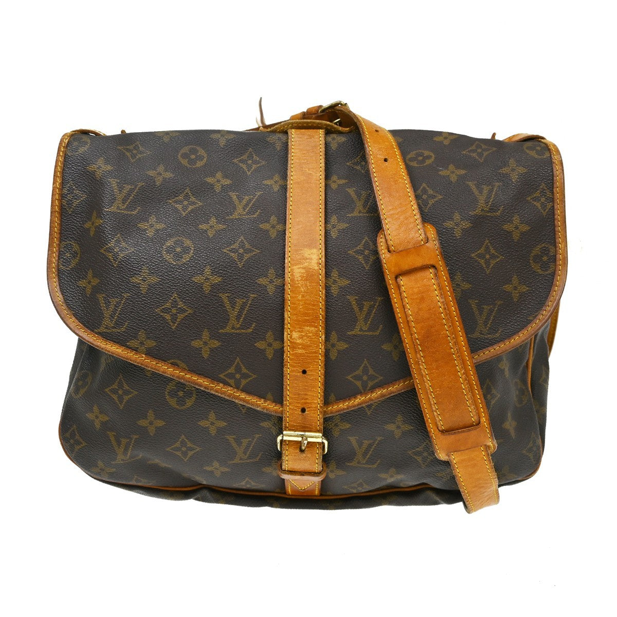 Louis Vuitton Saumur Monogram Canvas Brown Canvas Shoulder Bag Bag (Pre-Owned)