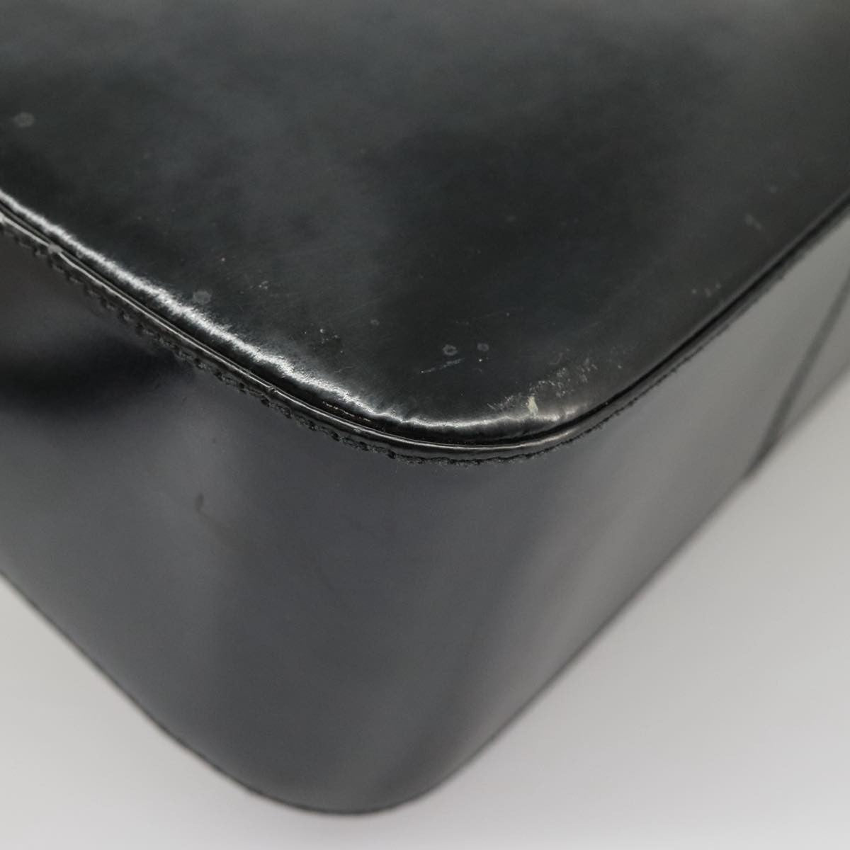 Salvatore Ferragamo Vintage Top Handle Leather Black Leather Handbag (Pre-Owned)