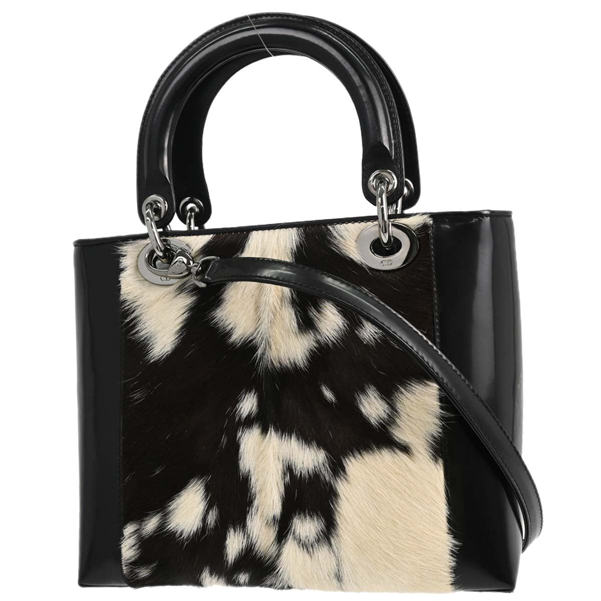 Christian Dior Lady Dior Soft Zip Cannage Stitch Leather Black Pony_Style_Calfskin Tote Bag Bag (Pre-Owned)