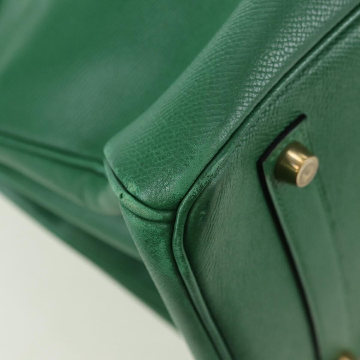 Hermes Birkin Green Togo With Gold Hardware Green Leather Handbag (Pre-Owned)