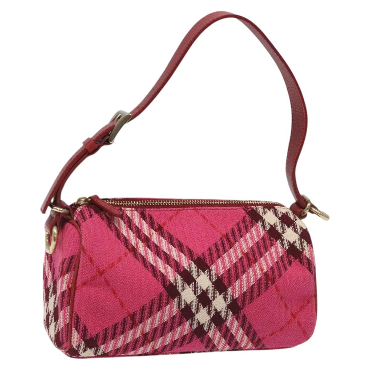 Burberry Nova Check Pink Canvas Handbag (Pre-Owned)
