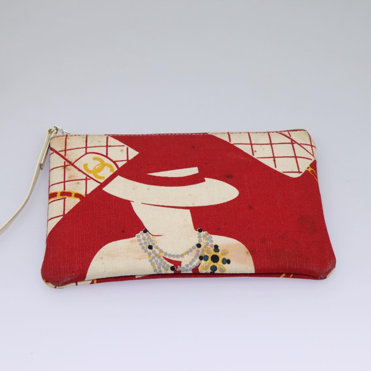 Chanel Coco Mark Red Canvas Shoulder Bag (Pre-Owned)