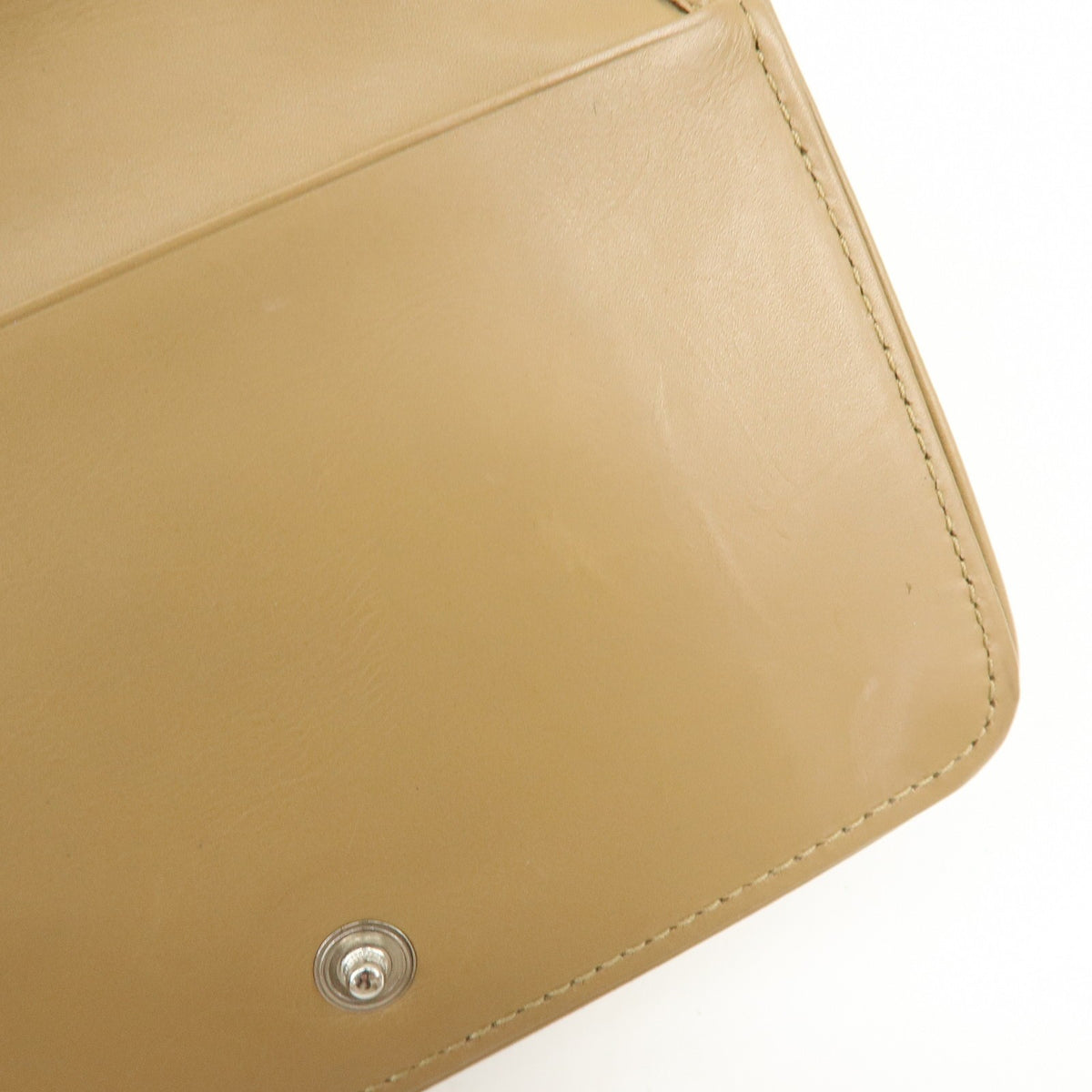 Prada Trifold Compact Saffiano Leather Beige Nylon Wallets Accessory (Pre-Owned)