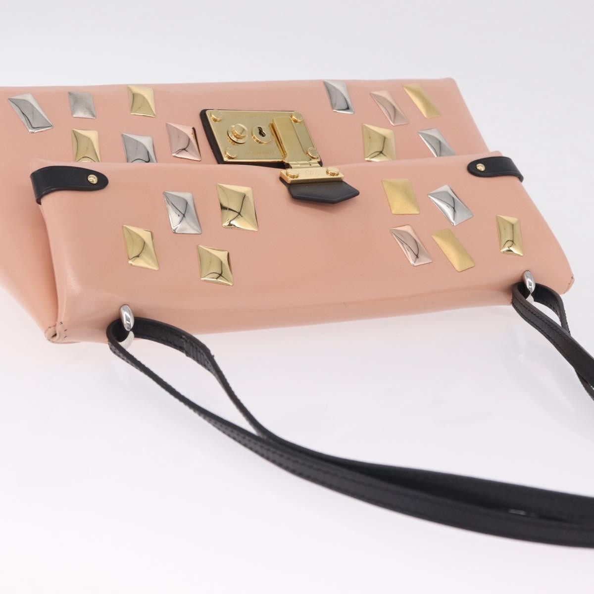 Louis Vuitton Sac Triangle Embellished Glazed Calfskin Pink Leather Handbag (Pre-Owned)