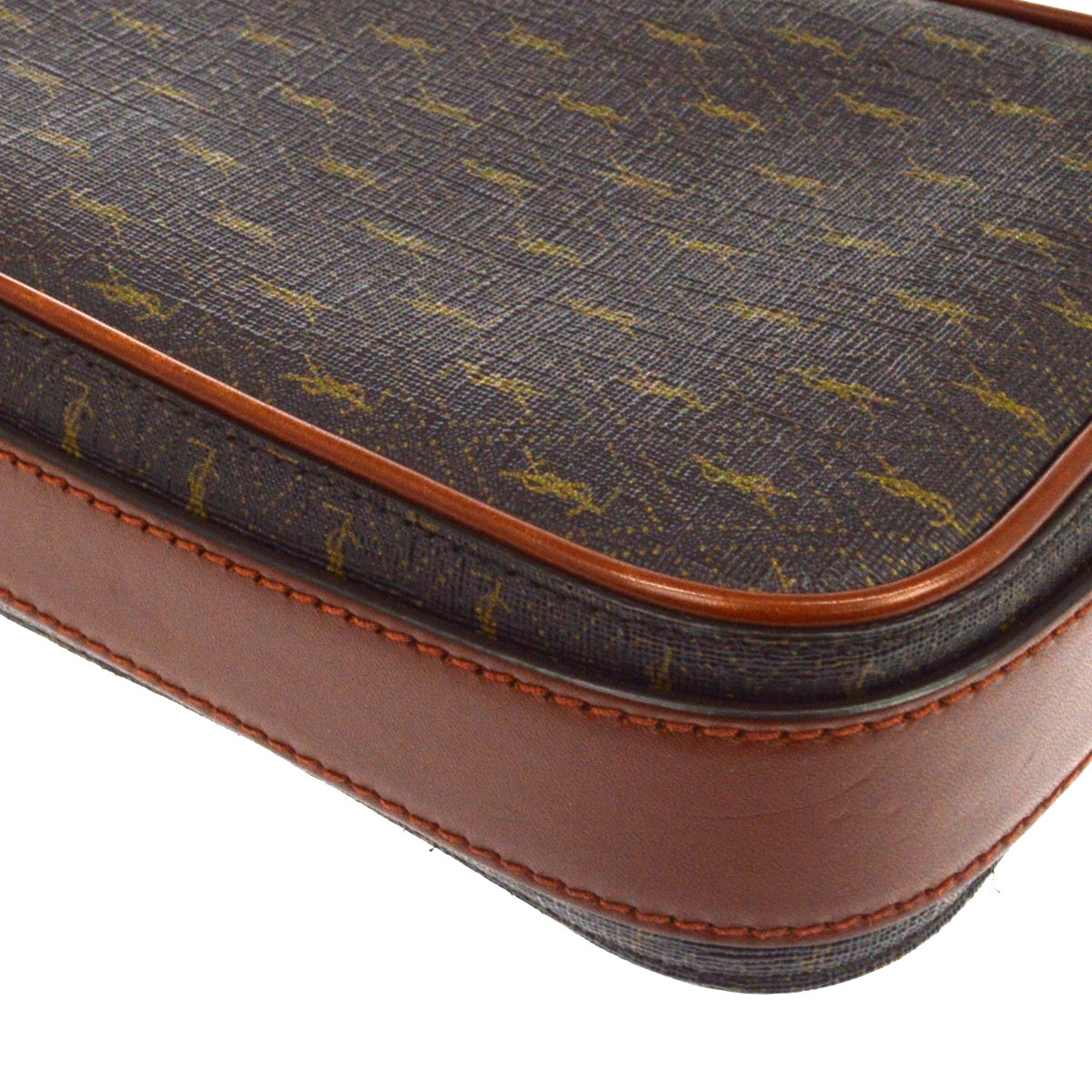 Saint Laurent Le Monogramme Monogram All Over Coated Canvas And Leather Brown Canvas Crossbody Bag Bag (Pre-Owned)