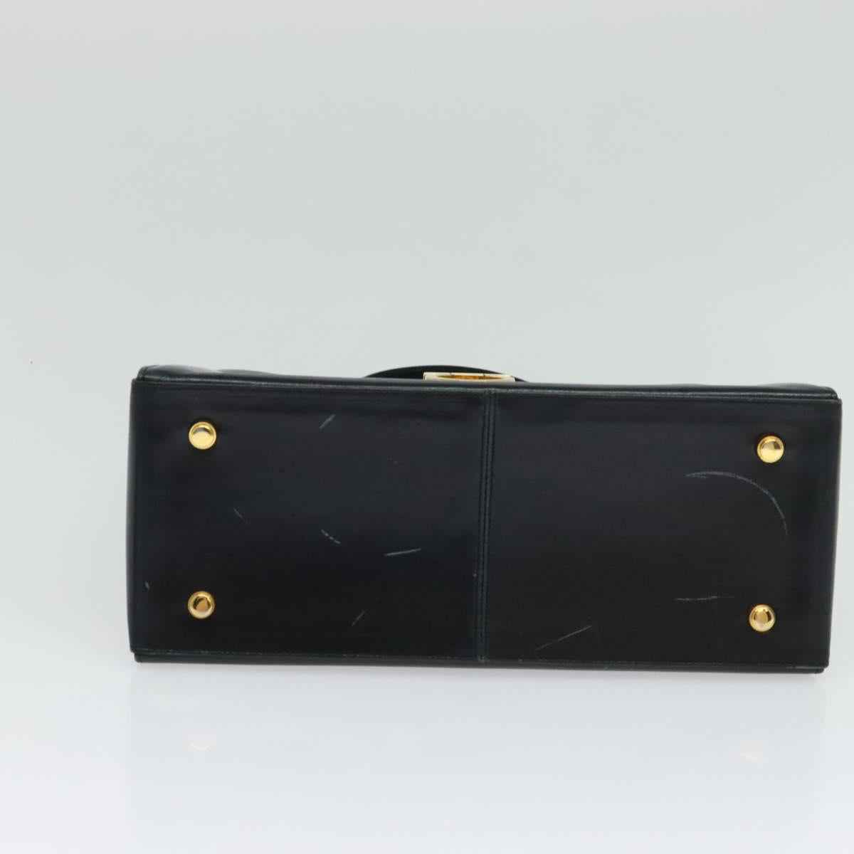 Salvatore Ferragamo Gancini Black Leather Handbag (Pre-Owned)
