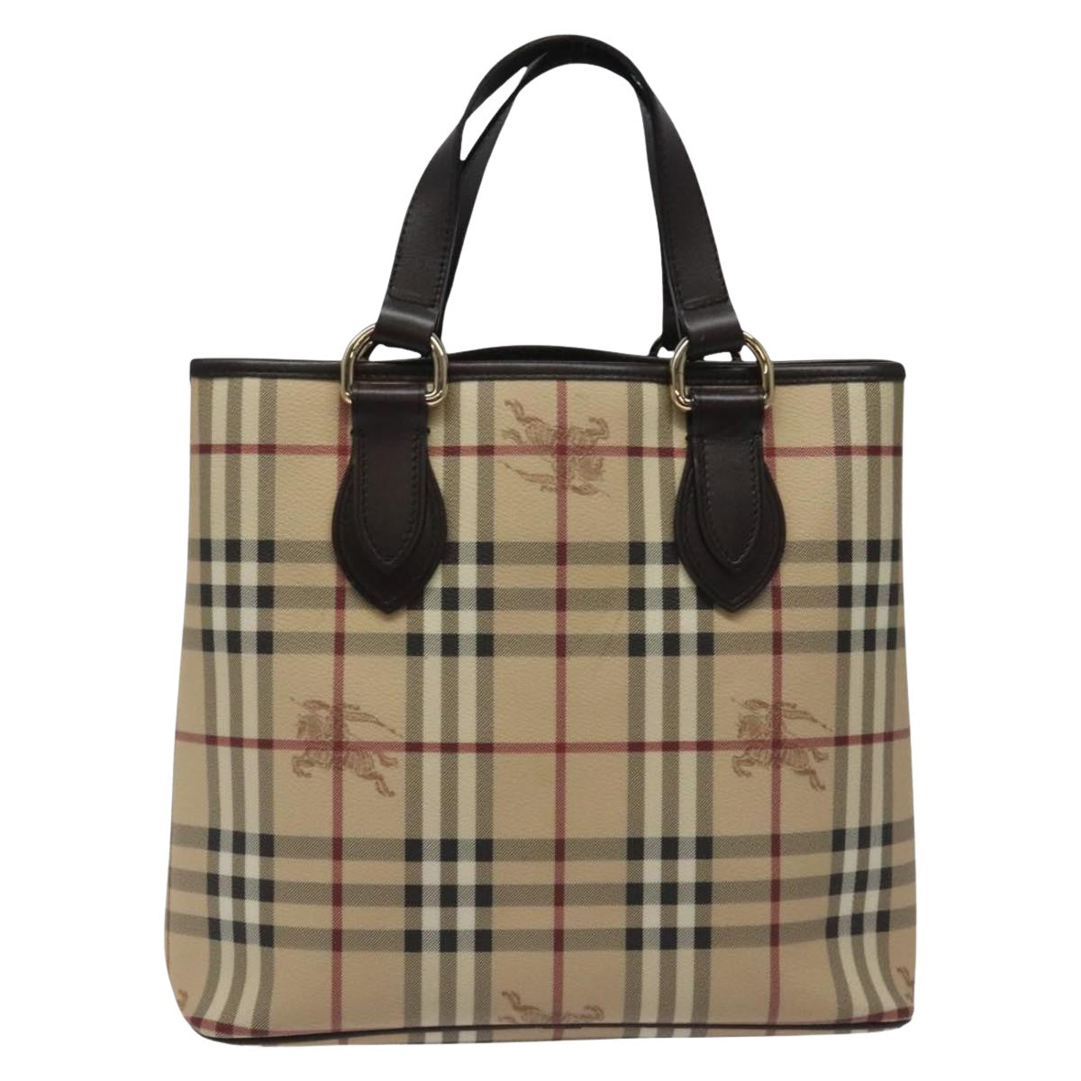 Burberry Nova Check Beige Canvas Tote Bag (Pre-Owned)
