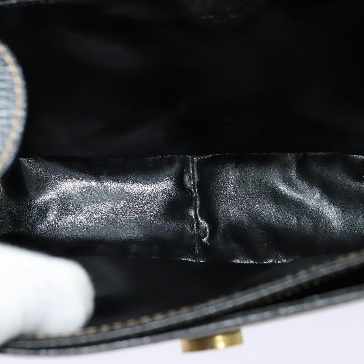 Céline Triomphe Vintage Black Leather Shoulder Bag (Pre-Owned)