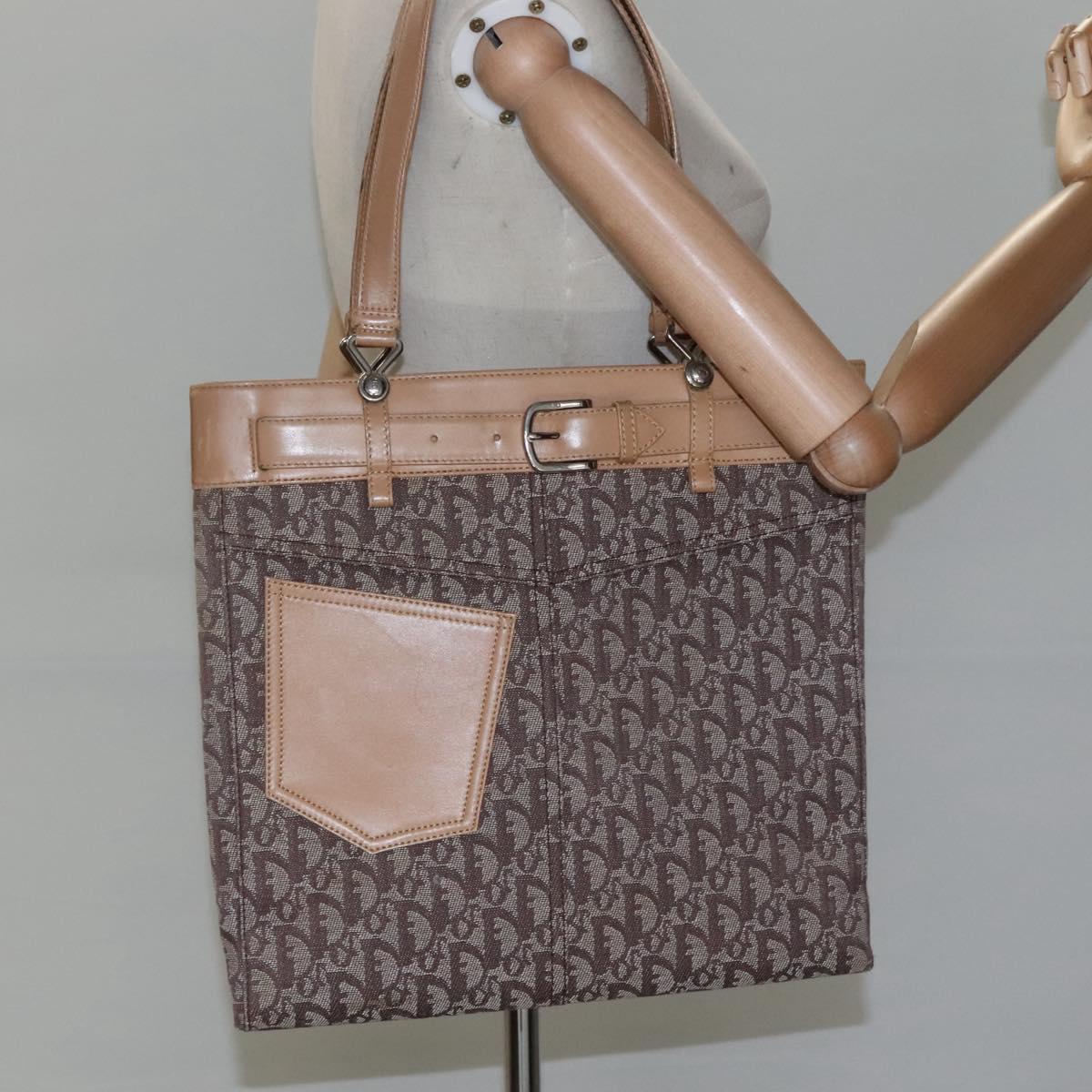 Dior Trotter Brown Canvas Tote Bag (Pre-Owned)