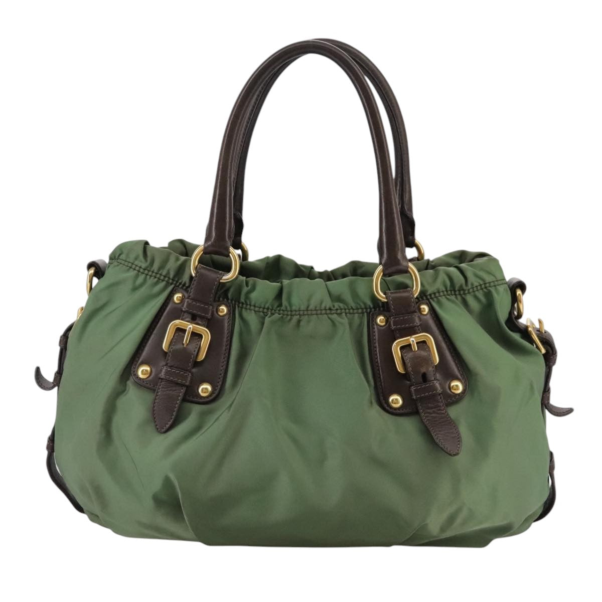 Prada Tessuto Green Synthetic Tote Bag (Pre-Owned)