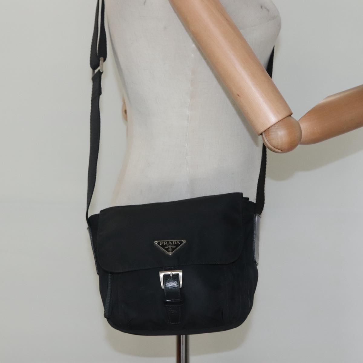 Prada Re-Nylon Black Synthetic Shoulder Bag (Pre-Owned)