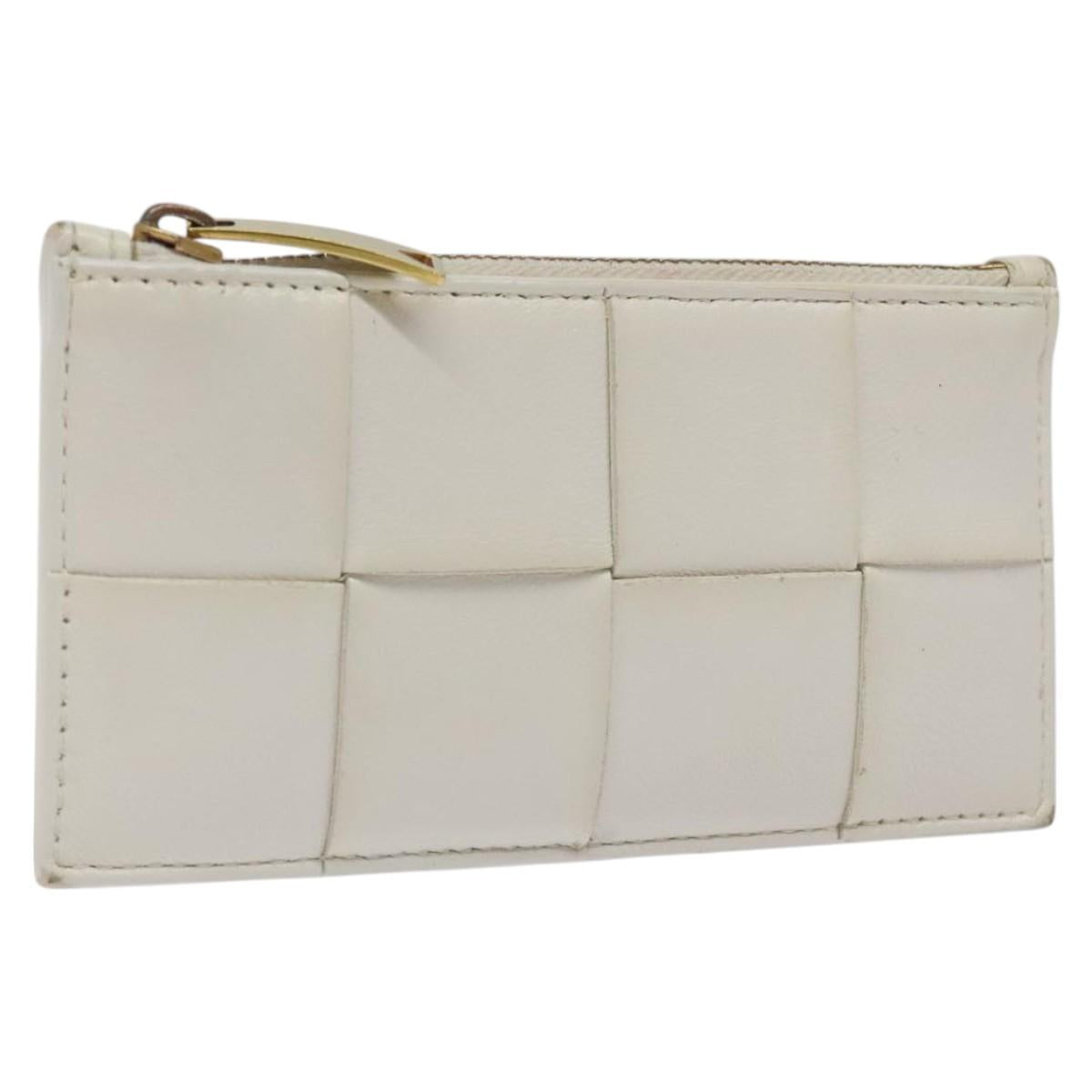 Bottega Veneta Intrecciato White Leather Wallet (Pre-Owned)