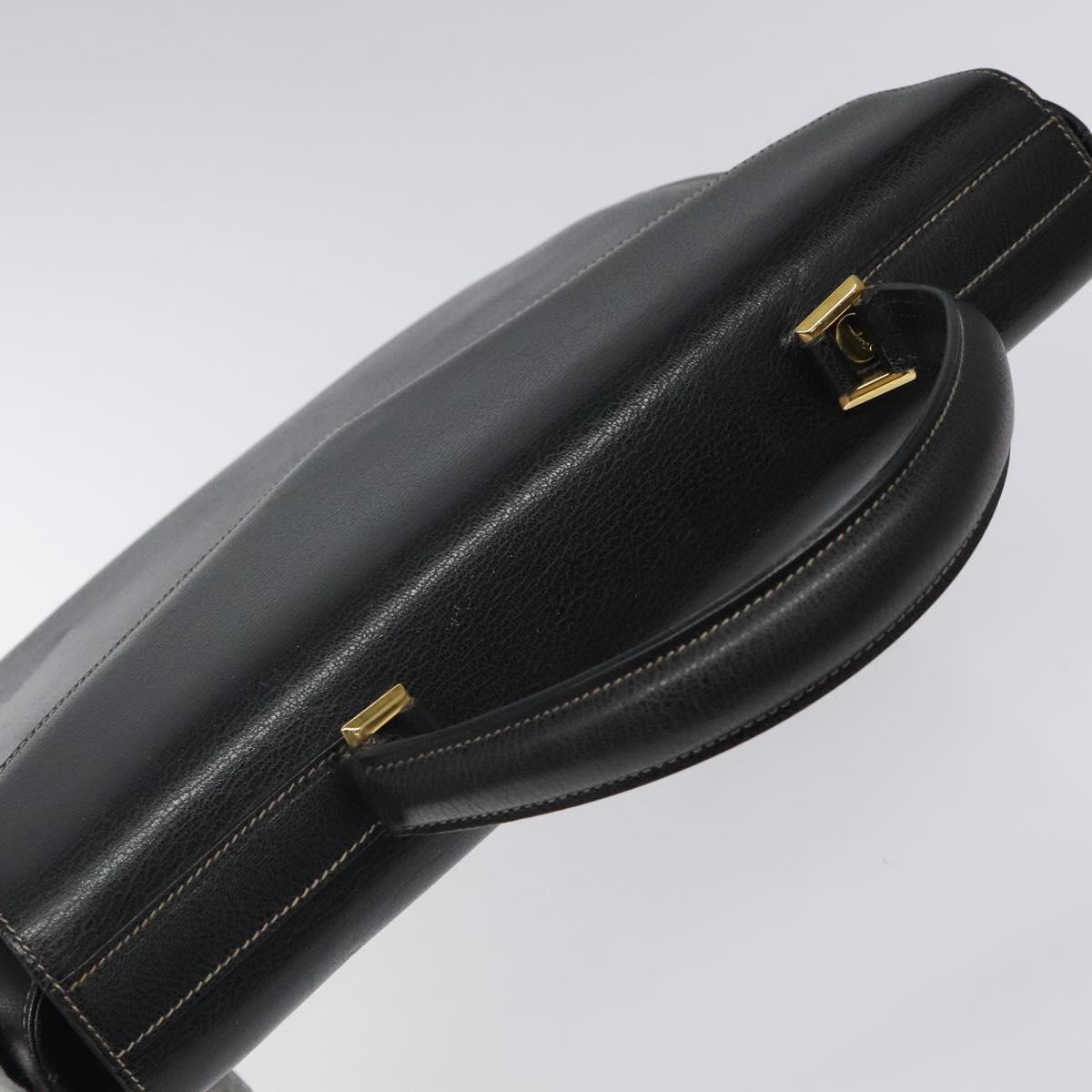 Salvatore Ferragamo Iconic Top Handle Black Leather Briefcase Bag (Pre-Owned)
