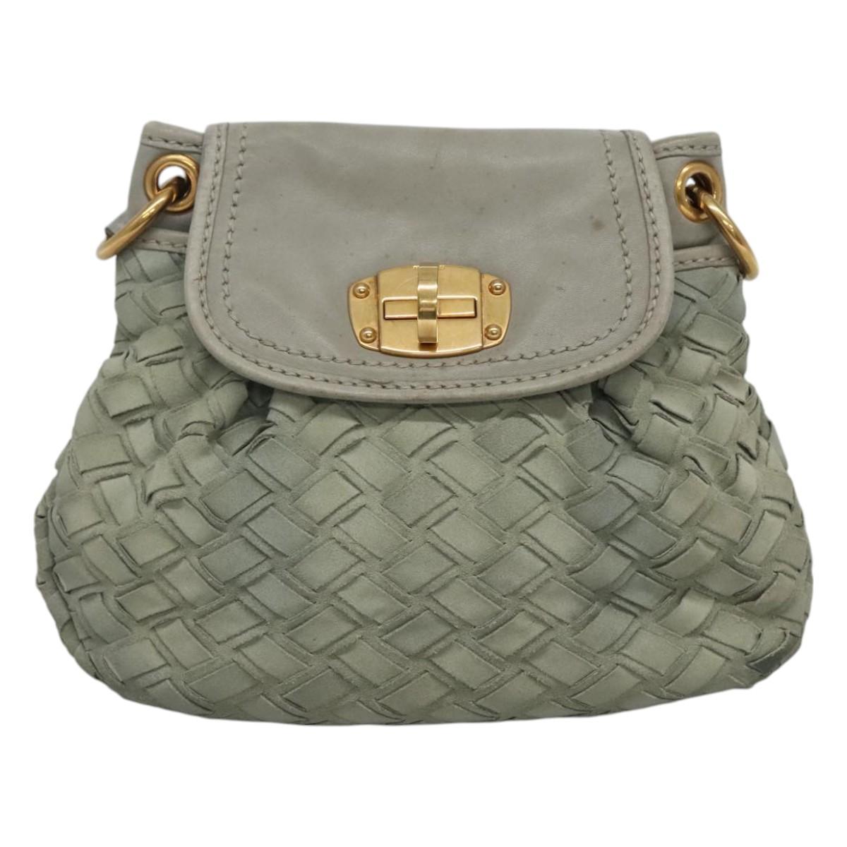 Miu Miu -- Grey Leather Shoulder Bag (Pre-Owned)