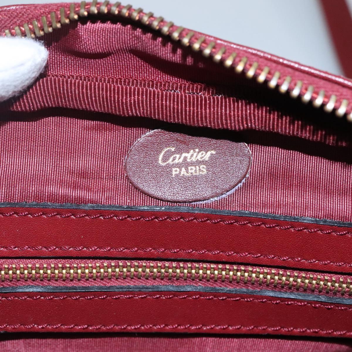 Cartier Must De Cartier Burgundy Leather Shoulder Bag (Pre-Owned)