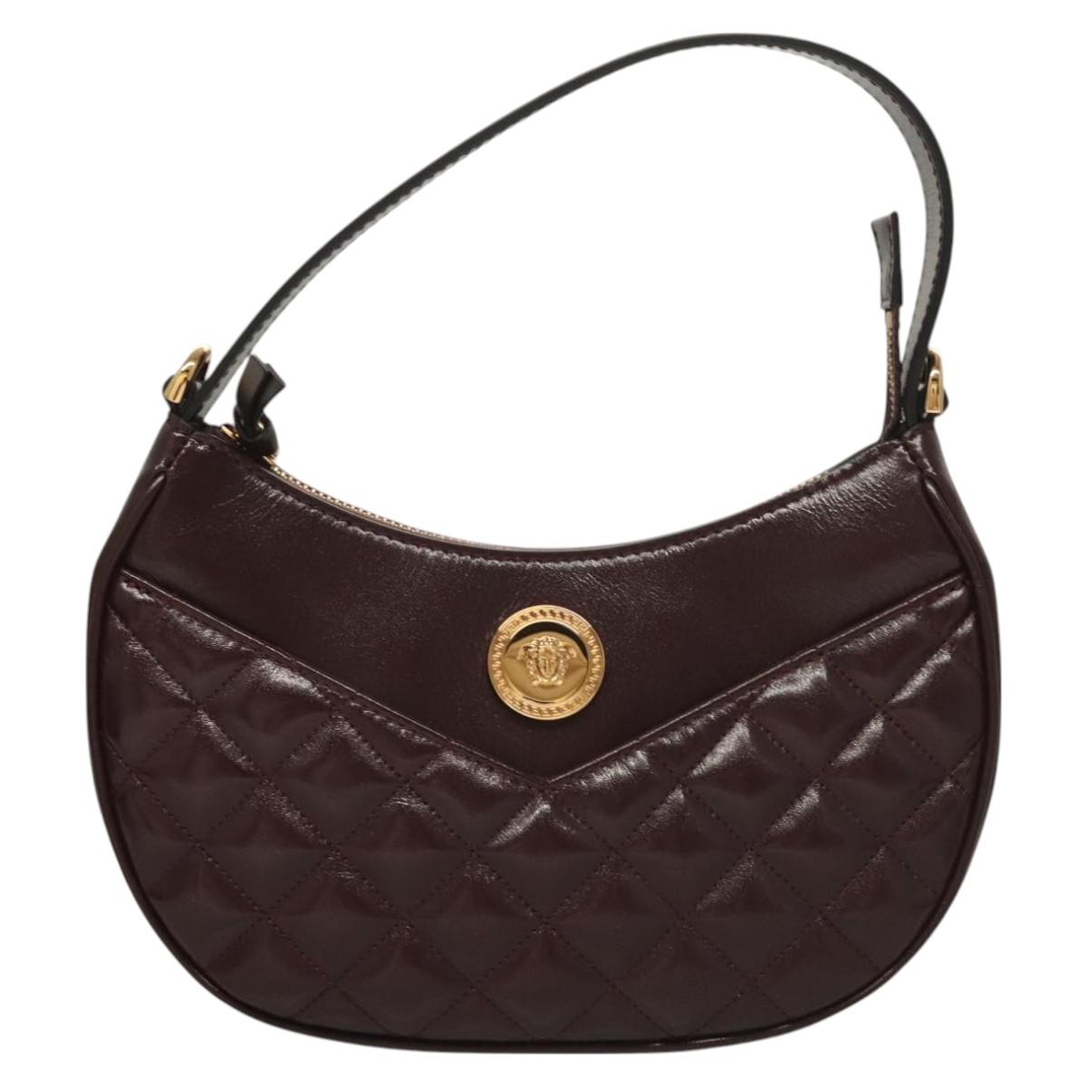 Versace Brown Leather Shoulder Bag (Pre-Owned)