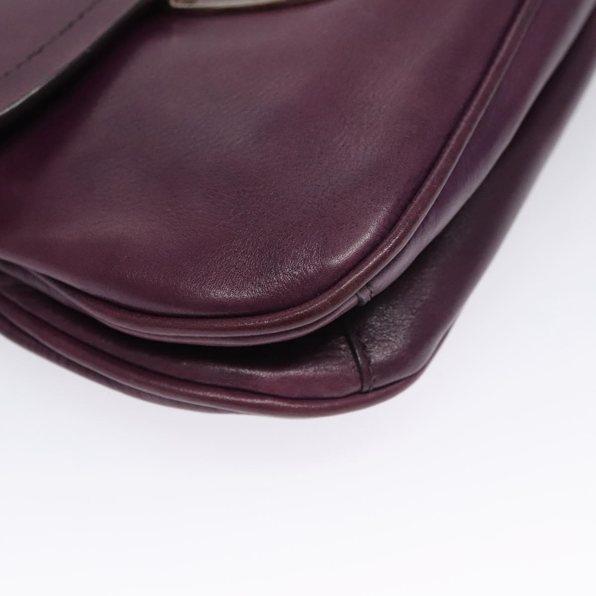 Prada Purple Leather Shoulder Bag (Pre-Owned)
